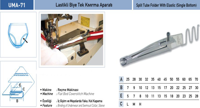 UMA APARA 71 LASTIKLI BIYE KIVIRMA APARATI
