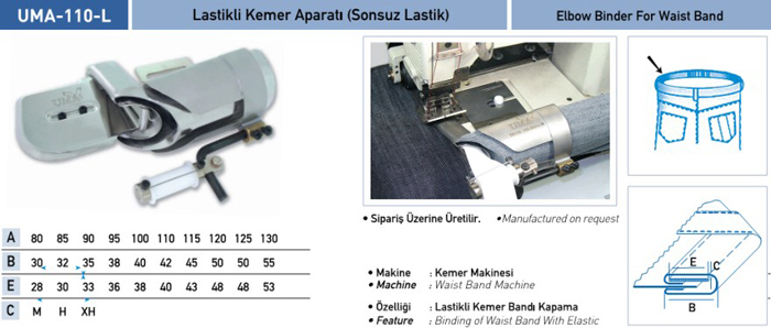 UMA APARA 110 LASTIK KEMER APARATI